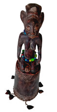 art africain Cloche de cérémonie côte d'Ivoire statuette femme