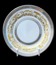 Coquet Limoges porcelain gold and platinum plate model Amboise 16 cm