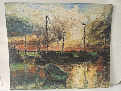 Tableau huile sur carton - huile,