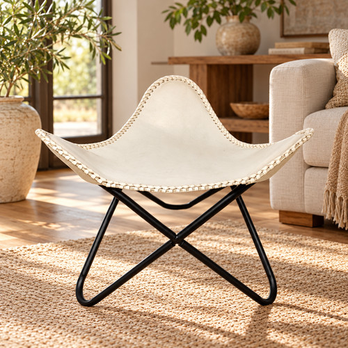White genuine buffalo leather - genuine,