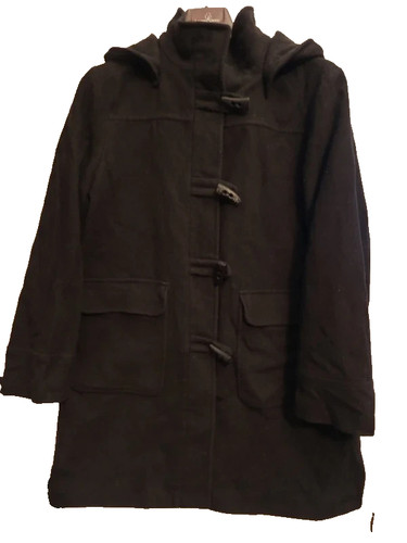 Manteau noir capuche - noir, à