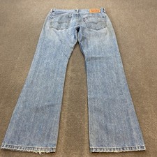 Levis 527 Jeans Mens 30x30 Blue Bootcut Distressed Stretch Denim Rockabilly