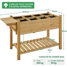 Bac Potager en Bois à 8