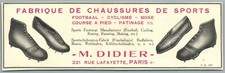 1928 Didier Fabrique Sports Shoes Football Boxing Cycling Pub Old
