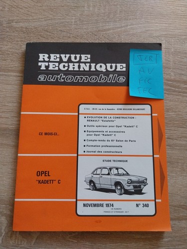 Revue technique opel kadett - technique,