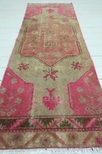 Turkish Rug, Pink Carpet, Door Mat Bedroom Kelim Tapis Teppiche 29"x81" Area Rug