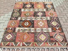 Vintage Oriental Rugs, Turkish Kilim, Carpet, Teppich, Kelim, Wool Tapis 59"x72"