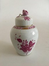 Vase À Couvercle Bouguet Purpur Chinois Herend Hongrie