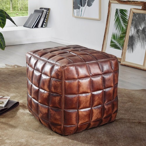 Finebuy tabouret cuir 39x41x39 - tabouret,