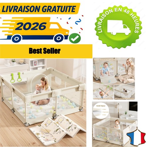 Parc bébé 120x120 beige - parc, cm