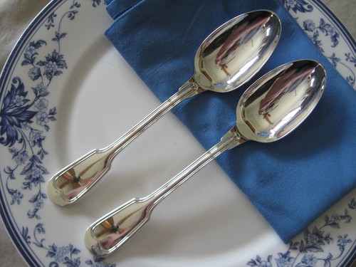 Christofle chinon soup spoons - chinon,