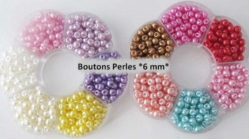 Lot mini boutons perle - 6,