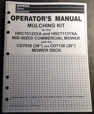 1999 HONDA MULCHING KIT HRC7013ZXA & HRC7113TXA MOWERS OPERATORS MANUAL (644)