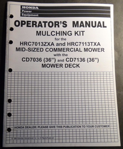 1999 honda mulching kit - 1999,