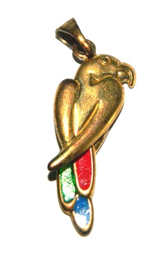 Pendentif vintage perroquet - pendentif,