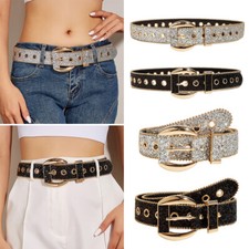 Ceinture De Robe En Cuir Avec Strass Pour Femme Style Western Cowgirl Clouté /