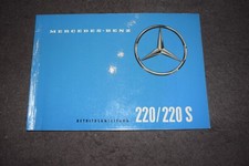 Operating Instructions Manual Mercedes W111 220b/220Sb 1960 First Class