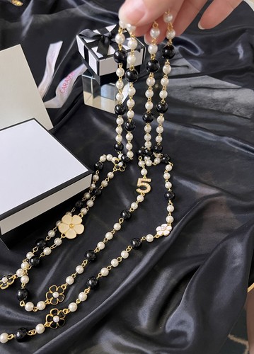 Long collier élégant perles - long,