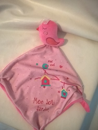 Doudou plat rose mots