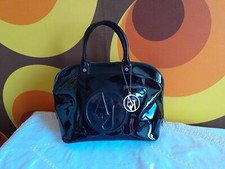 Sac cabas noir en vinyle ciré