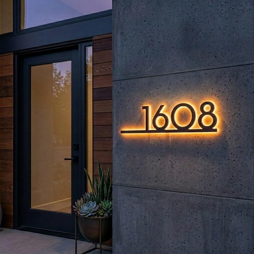 Custom led house number sign - custom,