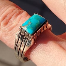 6,90g Bague Turquoise Homme