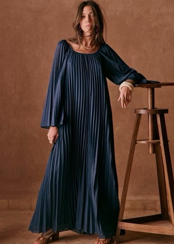 Sézane robe maxi bleu - robe,