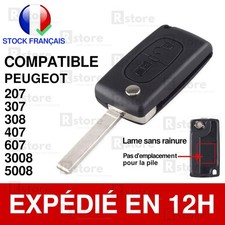 Coque Clé Plip Boitier Compatible Peugeot 207 307 308 3008 5008 CE0523 2 Boutons