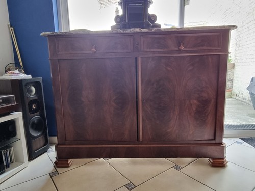 Buffet chêne plaqué acajou