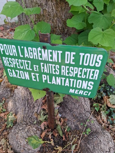 Plaque emaillee jardin - de,