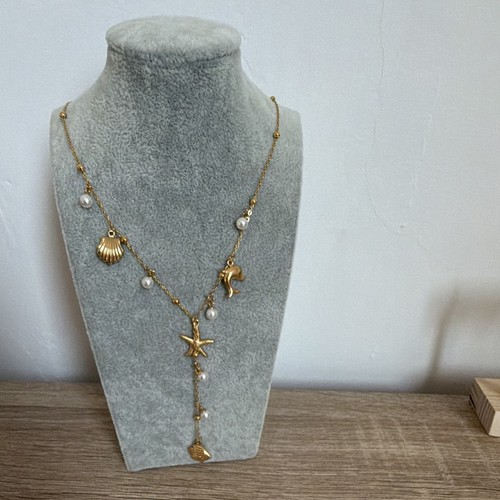 Collier doré marin breloques