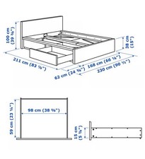 White IKEA Malm Bed Frame + Slats Luroy Queen Bed