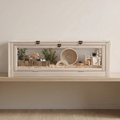 Large wooden hamster - hamster, cage