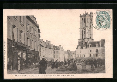 Cpa mantes jolie la place - la,