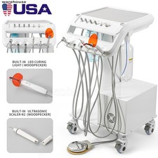 Portable Mobile Dental Delivery Unit System Cart Air Compressor Syringe Suction