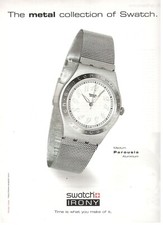 Swatch Irony Publicité 1998 Montre Medium Parousia Aluminium 1 Page