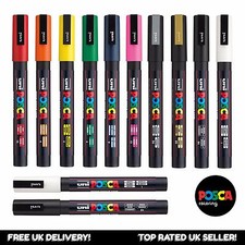 POSCA PC-3M Marqueur Peinture Art Stylo Professionnel 12 Set - Extra Noir +