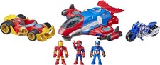 Marvel Super Hero Adventures Figure and Jetquarters, 3 Figures and 3 Vehicles