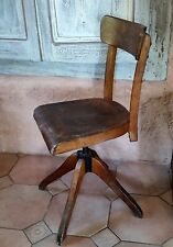 Antique Architect Swivel Wooden Workshop Chair