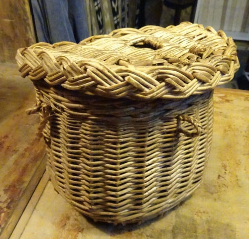 Panier pêche ancien - ancien, en