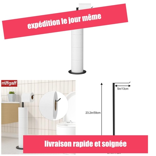 Porte papier sur pied - wc, noir