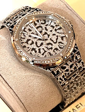 MICHAEL KORS MK7408 Lennox Animal Pavé SILVER-Tone Ladies Watch BNWT Gift Box