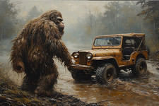 vintage illustration sasquatch