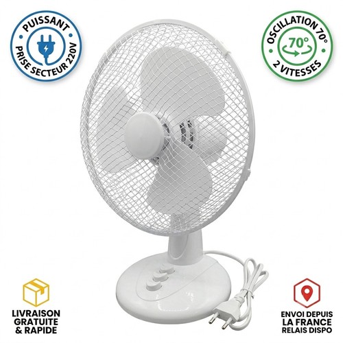 Ventilateur table 23cm 30w - de,