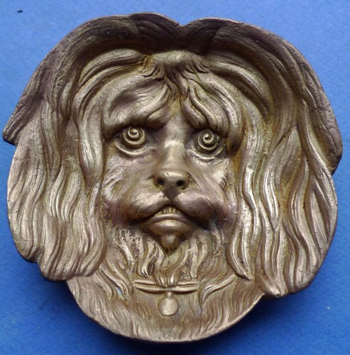 Cendrier bronze tête chien - bronze, de