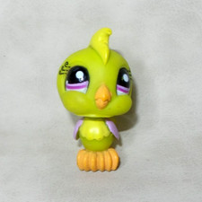 LITTLEST PET SHOP PETSHOP LPS #1386 HASBRO BIRD COCKATOO GREEN PURPLE EYES