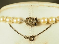 COLLIER PERLES DE CULTURE CHOCKER ANCIEN FERMOIR ARGENT ANTIQUE PEARL NECKLACE