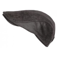 Beret Casquette Cuir Gris