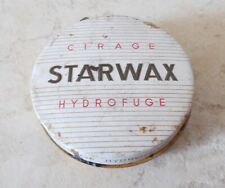 Antique metal box sheet wax STARWAX water repellent shoes boots France