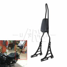 Black Motorcycle Rear Backrest Sissy Bar With Cushion Pad For Harley XL 883 1200
